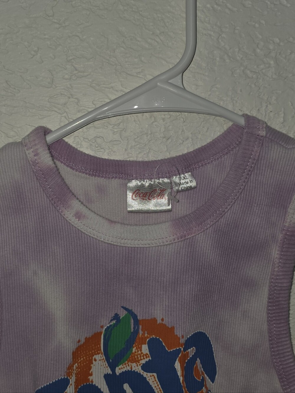 Coca Cola Fanta Orange Tie Dye Purple Crop Tank Top XXL - Picture 2 of 3